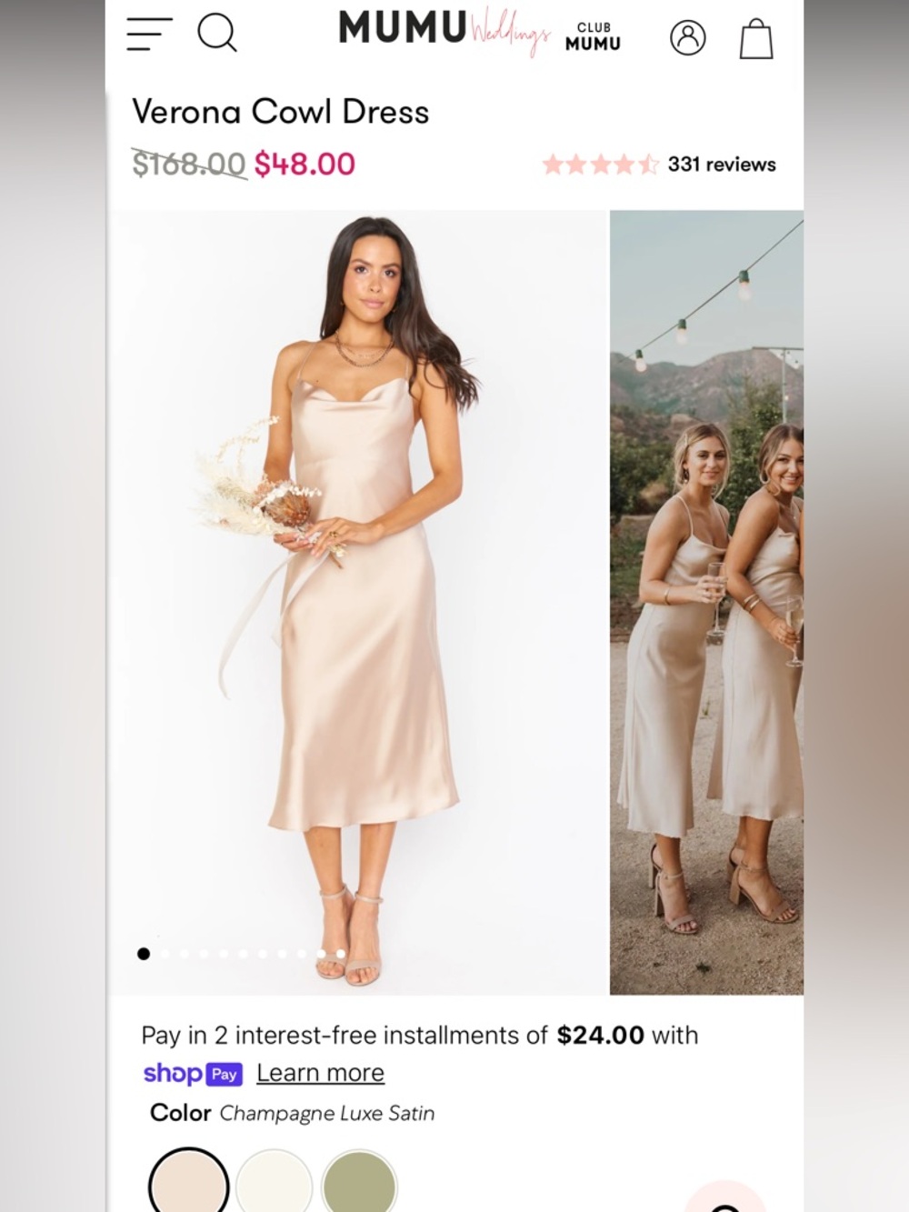 Show Me Your Mumu Verona Cowl Dress